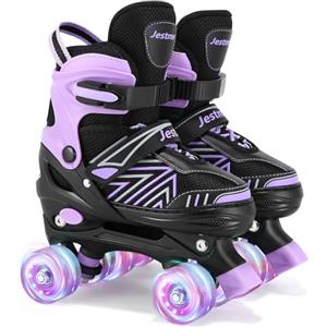 Jestme Pattini a Rotelle Bambina Regolabili Pattini a 4 Ruote,Patini Bambini 4 Ruote luminosi per Ragazze e Ragazzi (S (EU 28-32))