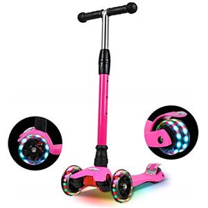 IMMEK Monopattino per Bambini a 3 Ruote con Ruote Lampeggianti LED - Manubrio Regolabile, Kids Scooter, Regalo per Bambini