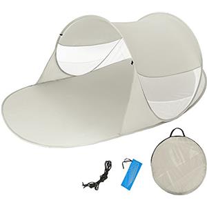 TecTake Tenda popup da Spiaggia Protezione UV Sole Automatica 245x145x95cm - Disponibile in Diversi Colori - (Grigio | No. 401677)