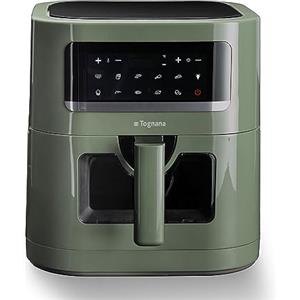 Tognana Iridea, Friggitrice ad aria 7 L con contenitore e griglia antiaderente e display digitale, verde salvia
