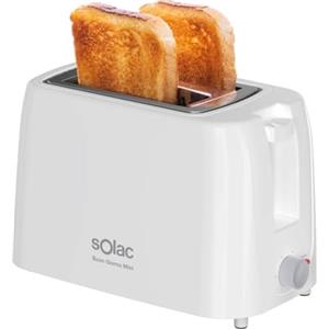 Solac - Tostapane Mini Buon Giorno 750W | 2 Fessure per Pane da Sandwich | Selettore di 6 Livelli di Tostatura | Sistema di Auto-centratura | Vassoio Raccoglibriciole Rimovibile | Alloggio Cavo