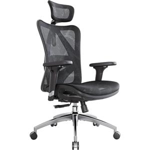 SIHOO M57 Sedia ergonomica da ufficio,design completamente traspirante,per computer,schienale alto,regolabile 3D,con braccioli e supporto lombare(nero)