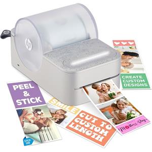 HP Sprocket Panorama, Stampante fotografica portatile per smartphone e etichette a colori istantanee; foto Zink adesive da 2x0,5-9 pollici (5x1,3-23 cm); crea personalizzati tramite app; Bianca.
