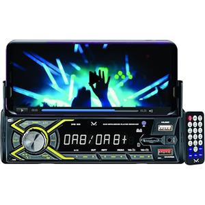 Majestic DAB 900 - Autoradio DAB+/RDS FM con porta telefono frontale regolabile, Wireless audio, Doppio USB, Ingressi SD/AUX-IN, Telecomando, 180W (45W x 4ch), Nero