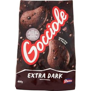Pavesi Biscotti Frollini Gocciole Extra Dark con Cioccolato Fondente, 400g (Confezione da 2)