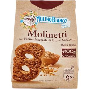 Mulino Bianco Biscotti Frollini Molinetti con Farina Integrale di Grano Saraceno, Colazione Ricca di Gusto, 800 g (Confezione da 2)