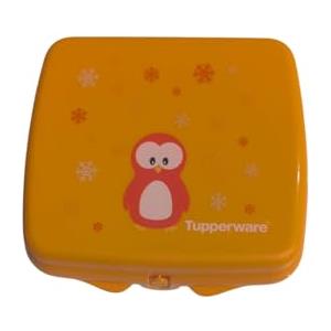 Tupperware Contenitore portapranzo quadrato con cerniera e chiusura (pinguino arancione)