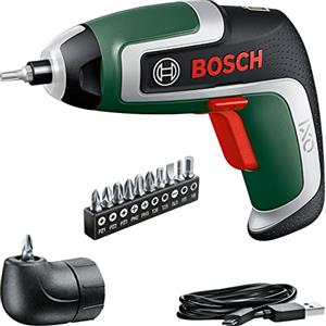 Bosch Cacciavite a batteria compatto IXO set (7a generazione; 3,6 V; 2.0 Ah; 5,5 Nm; attacco con testa ad angolo; con cavo micro-USB; avvita fino a 190 viti; in confezione di cartone)-Edizione Amazon
