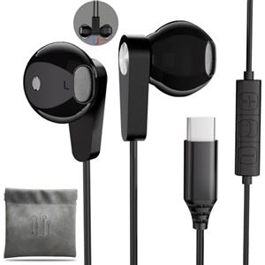 Dimdouda Cuffie USB C con Microfono per Samsung S24 Ultra S25+ A36 A35 A16 A55 A54 A53 S23 S22 S21 Auricolari USB Tipo C con Filo Impianto stereo HiFi per Google Pixel 9a 8a 7a 9 Pro OnePlus 10T 10 Pro