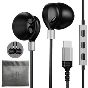 Dimdouda Cuffie USB C per Samsung A16 S24 Ultra S25 S23 A35 A55 S22 S21 Auricolari USB Tipo C con Microfono e Controllo Volume, Cuffie Tipo C Cancellazione del Rumore per iPhone 15 16 Pro Max Google Pixel 9a