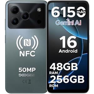 DOOGEE Note 56 Plus Smartphone Android 16, 48GB+256GB/TF 2TB Cellulari, 50MP+8MP, 6150mAh Telefono Cellulare, 6.56" 90Hz Octa-Core Telefoni, Fingerprint/Face ID/4G Dual SIM/Widevine L1/NFC - Verde