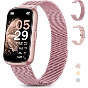 Sanorum Smartwatch Donna, 1.47" Orologio Fitness, 24 Modalità Sport, Cardio SpO2 Sonno Activity Tracker Passi Calorie, 165+ Quadranti, Fisiologia Femminile Notifiche Impermeabile IP68 Android iOS Rosa