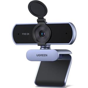 UGREEN Webcam 2K 30FPS Full HD Camera USB A PC Due Micro Autofocus Correzione della Luce 360 Gradi Rotazione Plug Play Windows MacOS Linux Streaming Youtube Skype Chiamata Video Zoom Videoconferenza