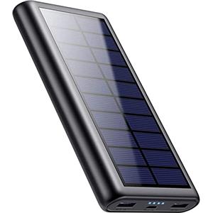 QTshine Power Bank Solare 26800mAh, Caricabatterie Solare Portatile con 2 Uscite Porte, Grande Powerbank Capacità Caricatore Solare Batteria Esterna per iPhone 16/15/14 Pro Max Samsung Huawei ecc