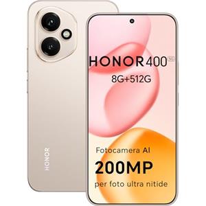 HONOR 400 Smartphone 5G Dual SIM NFC,200MP con AI fotografica, 8GB/512GB,5300 mAh, 6.55 pollici AMOLED Eye-Care Display cellulare, Snapdragon 7 Gen 3 telefono, Smartphone con Android 15,Desert Gold