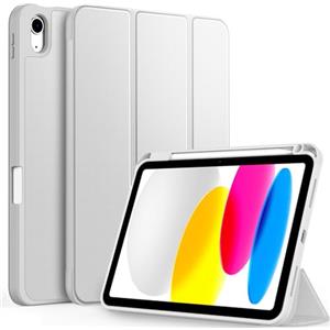 CACOE Custodia Cover Compatibile con iPad 11a Generazione (A16) 11" (2025) / iPad 10a Generazione 10.9" (2022) (A2757/A2777), Ultra Sottile Retro Cover con Portapenne,Argento