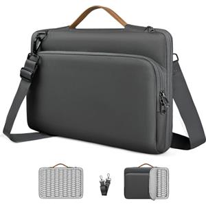 NIMOSA Porta pc Portatile Borsa Pc 15.6 Pollici con Protezione a Cuscini d'Aria - Impermeabile, Zip YKK Borse laptop per Porta MacBook Pro/Air, per Laptop In Viaggio d'Affari Grigio