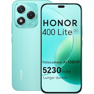 HONOR 400 Lite 5G Smartphone,8GB RAM 256GB Memoria Dual SIM NFC, 5230 mAh,108MP con pulsante AI telefono Android 15, 6.7 pollici AMOLED Eye-Care Display, IP64&SGS, Marrs Green [Versione italiana]