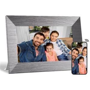 BWJBSW Cornice Digitale Foto 7 Pollici, WiFi Portafoto Digitale, IPS Touch Screen, 32GB di Memoria, Cornice Elettronica Condividere Foto e Video, Supporta Sveglia, Auto-Rotazione, 64GB SD Card, Tipo-C