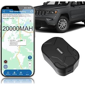 TKMARS GPS Tracker per Auto Versione Aggiornata TK905, Batteria 20000 mAh, Localizzatore GPS Senza Sim, Magnetico, Impermeabile, Standby Fino a 240 Giorni, Tempo Reale con APP e SIM Card