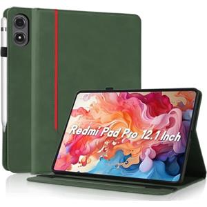 AsWant Custodia per Xiaomi Redmi Pad Pro 12.1 Pollici 2024/Xiaomi Poco Pad, Ultra Sottile con Funzione Stand Slim PU Protettiva Redmi Pad Pro 12.1 Case, Verde