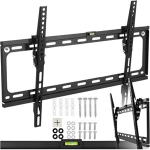tectake® Supporto Universale TV da Parete, per Monitor, 32-100″ (81-254cm), Inclinabile, VESA max. 600 x 400, carico max. 70 kg, Distanza Parete 2,5 cm, per Schermi piatti di 32-55 pollici o 81-254 cm
