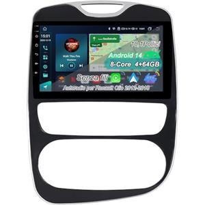 ACAVICA Autoradio Android 14 Renault Clio 4 2012-2018 Renault Zoe - 10.1" Touch HD, 8-Core 4G+64G, Wireless CarPlay & Android Auto, Bluetooth 5.0, GPS WiFi, CANBUS, DAB+ DSP, Schermo Diviso