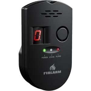 Firlarm - Rilevatore di Fughe GPL/Gas Naturale/Carbone, Monitor di Metano e Propano Butano, Allarme Gas Portatile con Display LCD, per Casa, Officina e Camper (BLACK)