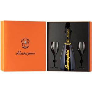 Lamborghini Ottagonale Extra Brut 0,75L, Yellow Label, Vino Spumante Secco, Metodo Charmat MADE IN ITALY (Ottagonale, Cofanetto + Flûte)