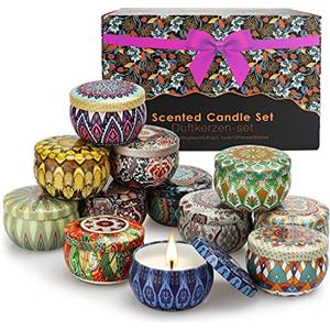YMing Candele Profumate Set Regalo Per Donne,12 Confezioni di Cera di Soia Naturale, Candele Profumate per la Casa, per Appuntamenti, Bagno, Yoga, Compleanno, Festa Della Mamma, Regali di Natale