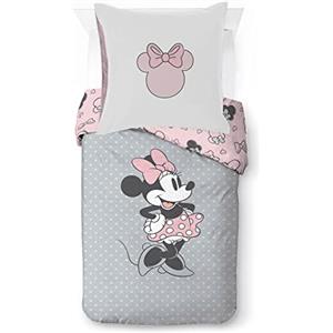 Jay Franco - Set di biancheria da letto in 100% cotone, motivo: Disney Minnie One of a Kind, per letto singolo, copripiumino da 135 x 200 cm e federa da 80 x 80 cm