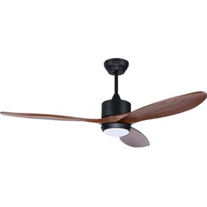 Ovlaim 132CM Ventilatore da Soffitto con Luce e Telecomando, Motore DC Silenzioso 6 Velocità, LED lampadario ventilatore, Timer, IP44 Ventilatore a Soffitto per Esterni - Marrone