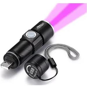 DARKBEAM Torcia UV 395nm USB Ricaricabile LED, Lampada di Wood Portatile, Luce Nera Ultravioletta Blacklight Mini, Animali Urina Cane/Gatto Smacchiatore Rivelatore, Resina indurita