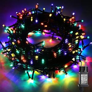 JTSIOV Luci Natale Esterno 20M 200 LED Multicolori, Luci Albero di Natale con 8 Modalità, Memoria Integrata, IP44 Impermeabile per Decorazioni Natalizie Casa, Giardino, Finestre, Balcone