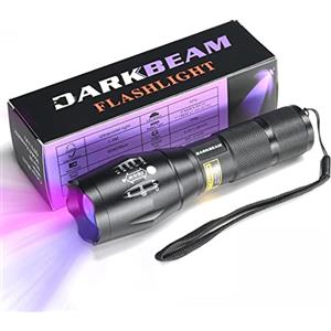 DARKBEAM A100 Torcia UV 365nm 395nm LED, Lampada di Wood Portatile, Luce Nera Ultravioletta Blacklight Mini, Animali Urina Cane/Gatto Smacchiatore Rivelatore, Resina indurita