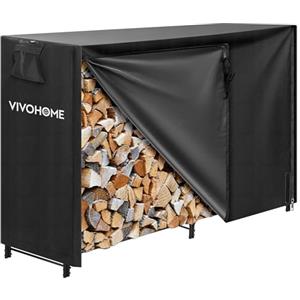 VIVOHOME 1,5M Portalegna e Copertura per Legna da Ardere con Cerniera Resistente per Interni ed Esterni Heavy Duty