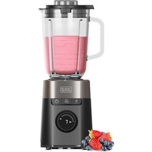 Black+Decker - Frullatore BXJB1201E 2200W | Caraffa in Vetro 2.2L | 8 Velocità | 6 Lame in Acciaio Inox | Funzione Pulse | Smoothie e Tritaghiaccio | Display LED | Sistema di Sicurezza