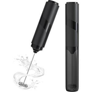 JIMYIU Montalatte portatile con coperchio, a batteria, elettrico, per schiumare, frusta e schiuma per caffè, latte, matcha, cioccolata calda