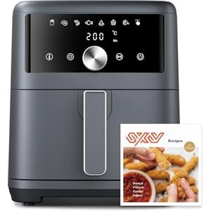 Innsky Friggitrice ad Aria Calda 6L, Air Fryer Design Compatto e Digitale, 8 Programmi, Cottura Silenziosa a 360° per Friggere, Arrostire e Cuocere, Facile da Pulire, Per Famiglie (3-6 Persone), 1500W