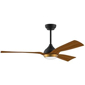 reiga 132CM Ventilatore da soffitto con motore CC con luce dimmerabile, 3 lame colorate in grana di quercia, 6 velocità, timer, controllo Alexa con app remota