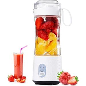 HAPPTWS 380ml Mini frullatore portatile - Frullatore elettrico con 6 Lame in Acciaio Inox - Blender Portatile Ricaricabile per cucina, viaggi - Mini mixer portatile USB