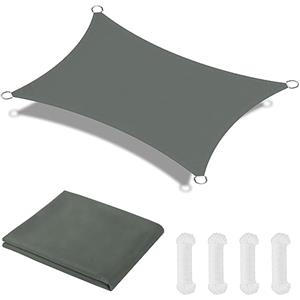 OFFCUP Tenda Parasole, 3 x 4 M Vela Ombreggiante Impermeabile, Vela de SombraTriangular, Protezione Solare Respirante Anti UV, per Esterno, Giardino, Terrazzo, Balcone, Patio (Gris)