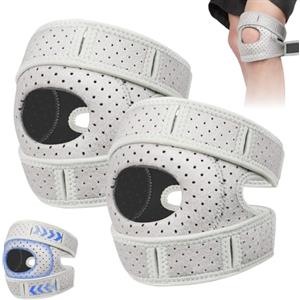 Fefod Ginocchiera Ortopedica, Ginocchiera a Compressione Doppia Rotula con Apertura Rotulea e Imbottiture in Silicone, Tutore Ginocchio Regolabile per Corsa,Sport, Artrite, Tendinite