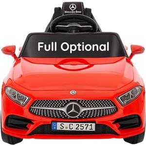 BabyCar Mercedes CLS 350 AMG | Macchina Elettrica per Bambini 12V con 2 Motori 25W | Auto Elettrica Per Bambini Telecomandata, Sedile in Pelle, Porte Apribili, MP3/USB | Licenza Ufficiale | Rossa