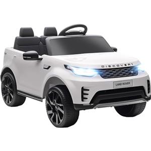 AIYAPLAY Macchina Elettrica per Bambini 3-6 Anni con Licenza Land Rover Discovery 12V, 2.5-4.5km/h Auto Elettrica per Bambini con 2 Motori, Sospensioni, Telecomando, USB, Musica, Fari, Clacson, Bianco