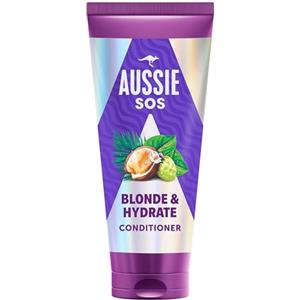 Aussie SOS Blonde & Hydrate Balsamo Antigiallo 350ml per Capelli Decolorati, Colorati e Grigi, Districa e Ammorbidisce mentre Fornisce Idratazione a Capelli Biondi e Argento Inclini alla Secchezza