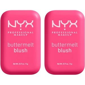 NYX Professional Makeup Buttermelt Blush Viso in Polvere Sfumabile Tenuta 12h con Burro di Mango Mandorle e Karité Tonalità Butta With Time 5g - 2 Fard