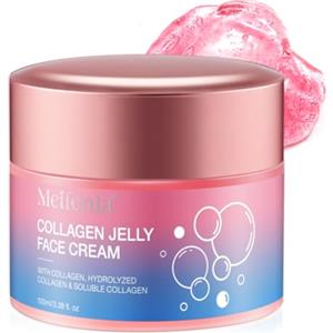 Lxitian Collagen Jelly Cream, Collagene Jelly Crema Viso con Nniacinamide e Collagene Idrolizzato, crema Idratante Viso, Crema collagene viso, Riduce le linee Sottili e l'opacità, Ripristina la Barriera
