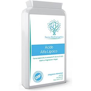 swiss bioenergetics Acido alfa lipoico 300 mg, 120 capsule, due ALA (sia R-ALA sia S-ALA), prodotto nel Regno Unito