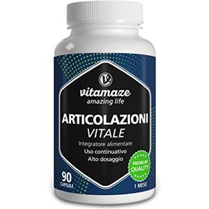Vitamaze - amazing life Integratore Articolazioni con Glucosamina Condroitina MSM + Acido Ialuronico Alto Dosaggio, Glucosamina Complex di 90 Capsule, Naturale senza Additivi, Qualità Tedesca. Vitamaze®